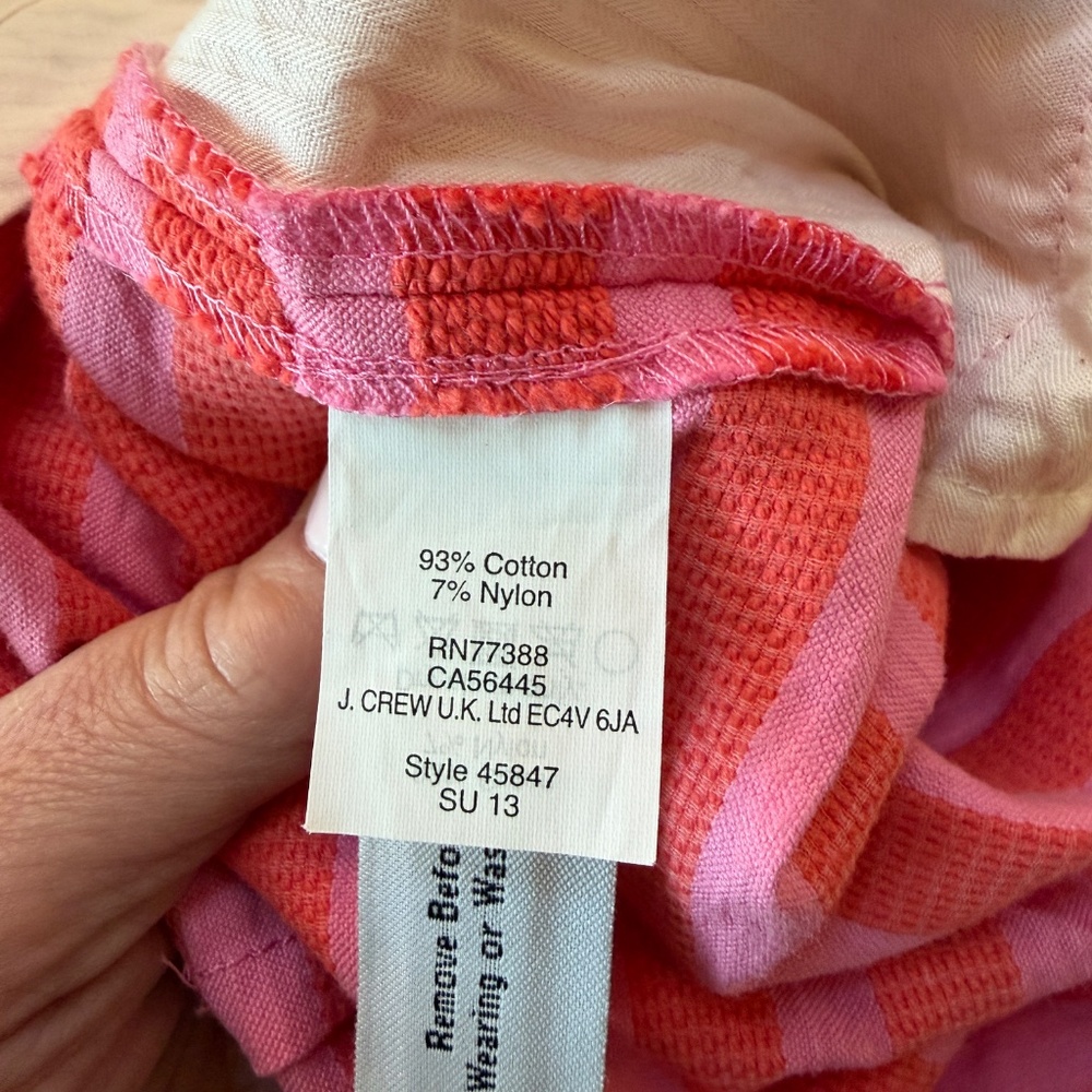 JCrew Pink &‎ Orange Striped Hip Slung Mini Skirt Women's Size 2 - Picture 9 of 13